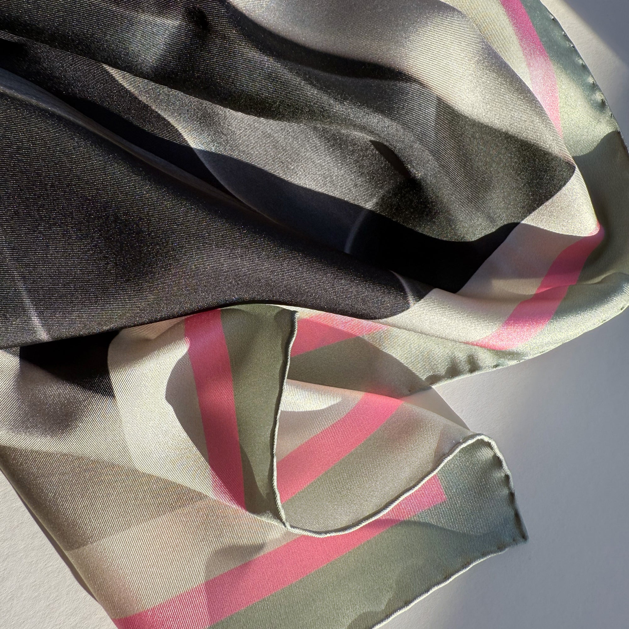 Foxtail Agave with pink border Silk Scarf